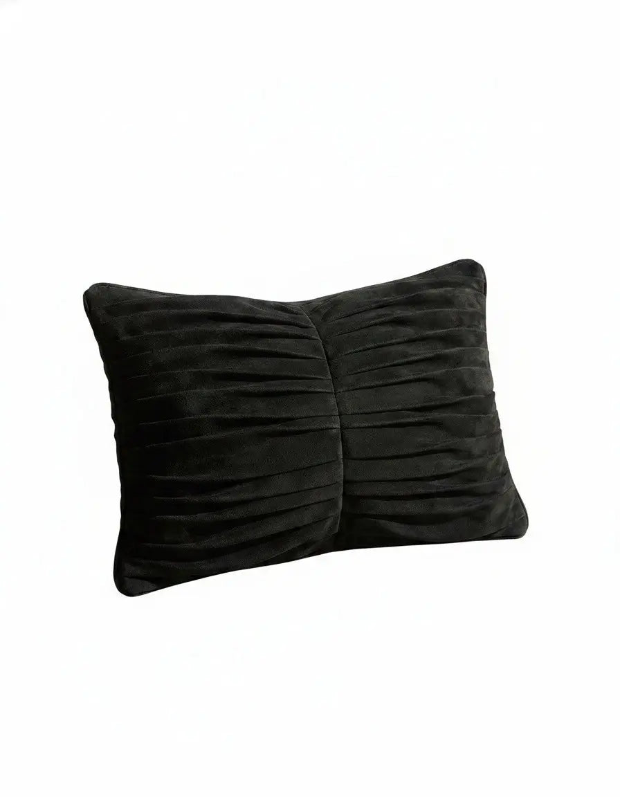 Pleated Cotton Suede Pillow