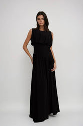 Élodie Drape Waist Crepe Gown