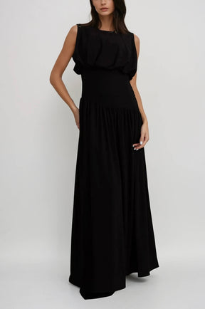 Élodie Drape Waist Crepe Gown