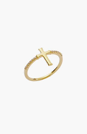 Luminous Cross Pavé Ring