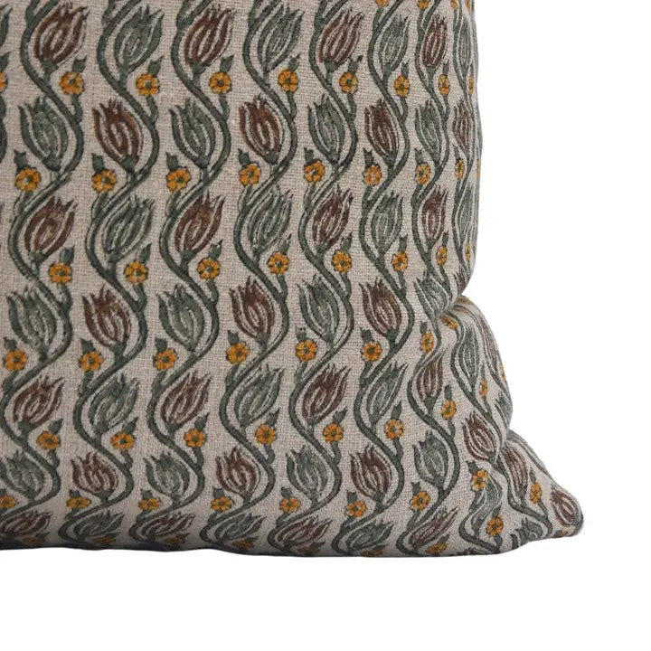 Boho Design Thick Linen Block Print Cushion Cover- Kersangri