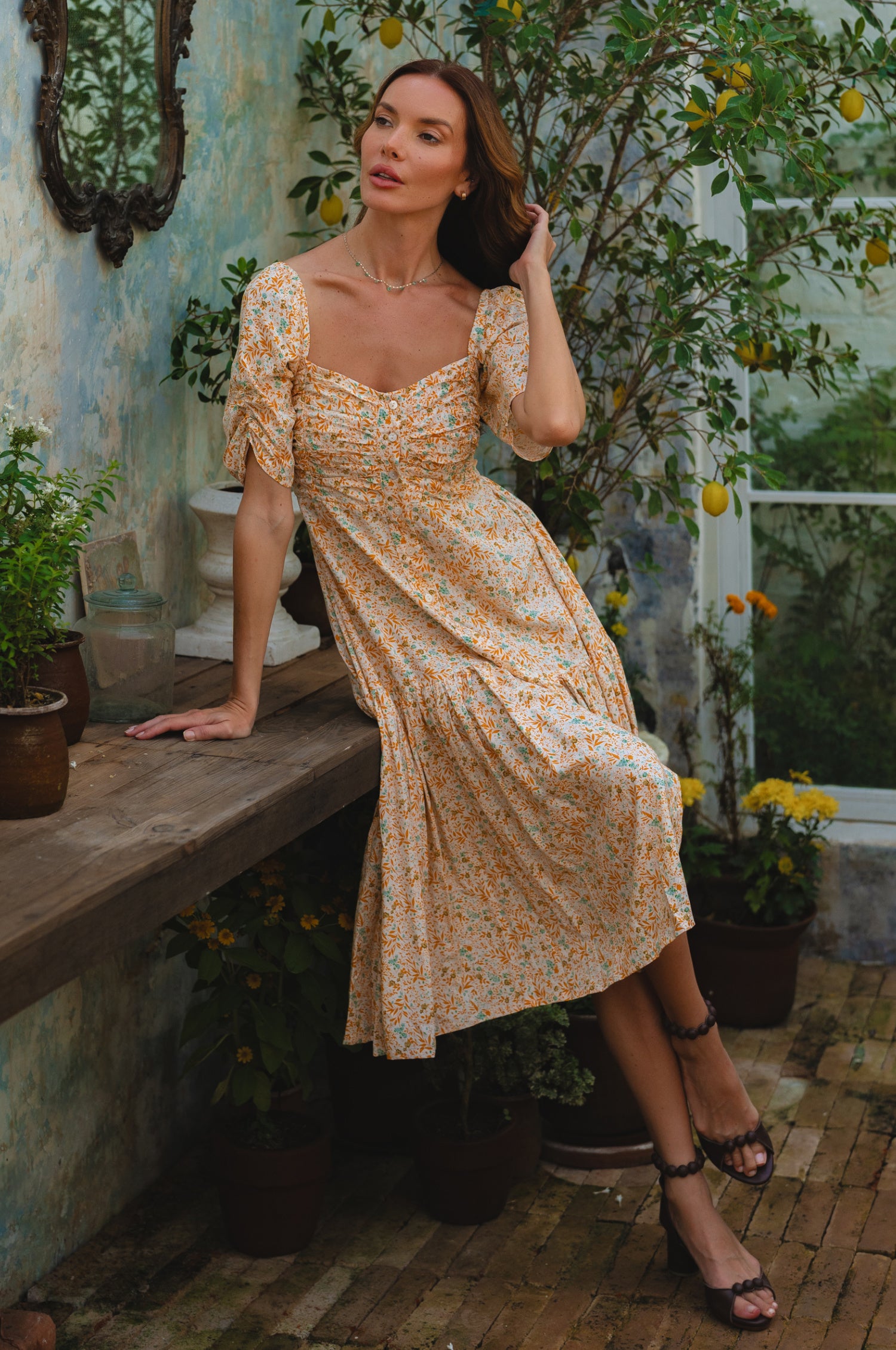 Lilit Midi Dress - Tuscan Sun