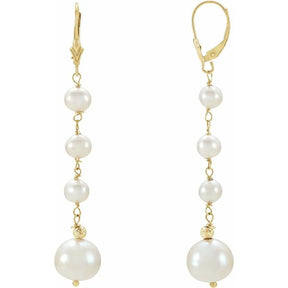Freshwater Pearl Earrings in 14K Gold