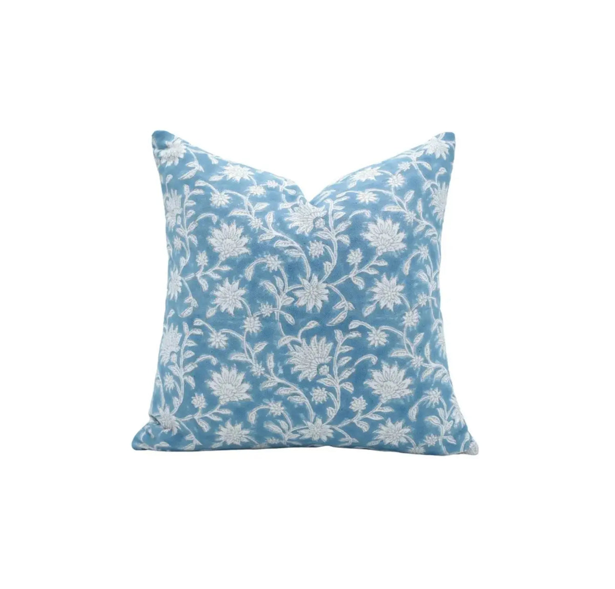 Artisan Handmade Block Thick Cotton White Pillow Cover - Aradhna