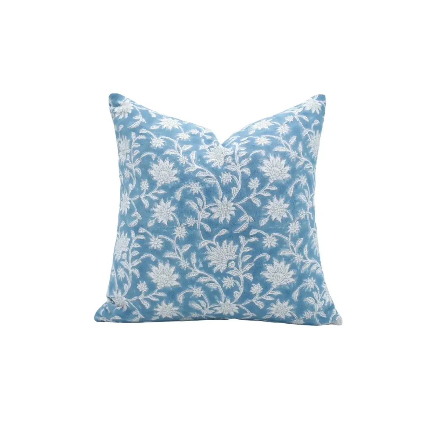 Artisan Handmade Block Thick Cotton White Pillow Cover - Aradhna