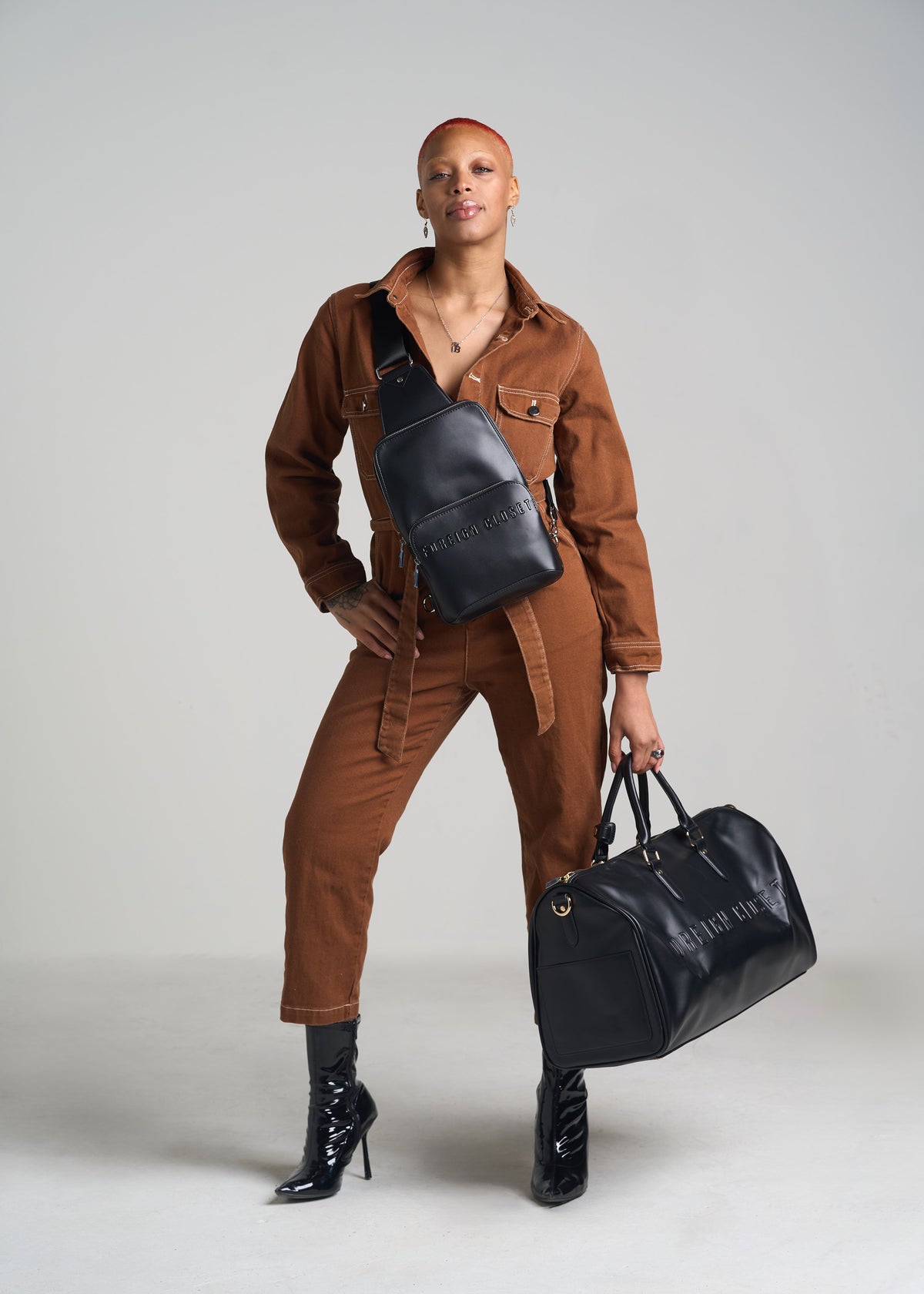 Charlie Signature Duffle Bag (Wine Interior)
