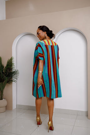 Ejeuwa Aso Oke Striped Midi Dress