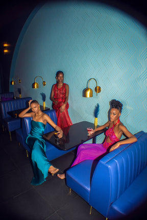 Iman Silk Cowl Back Gown