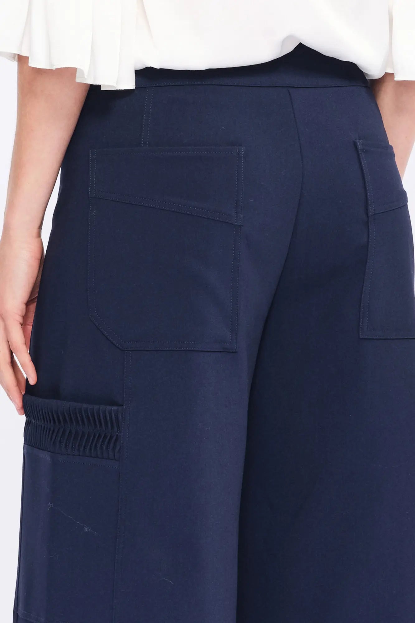 Daysi Ruched Detail Trouser | Navy