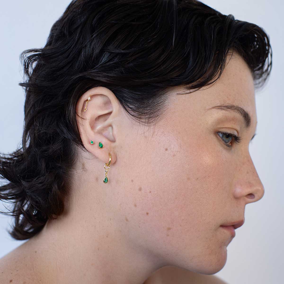 Green Emerald Pear Earring Charm Accessory