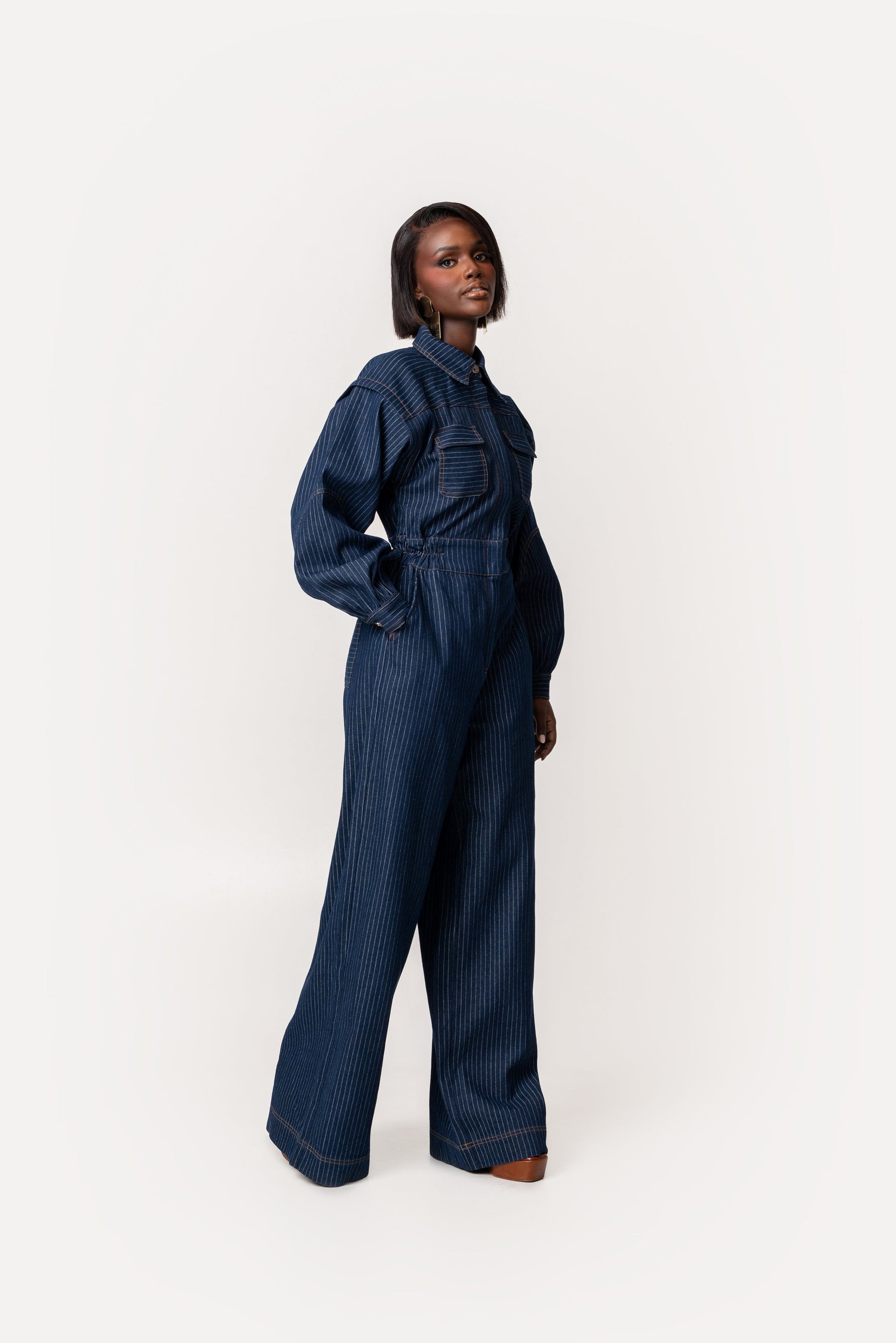 Denim Pinstripe JAKKI Jumpsuit