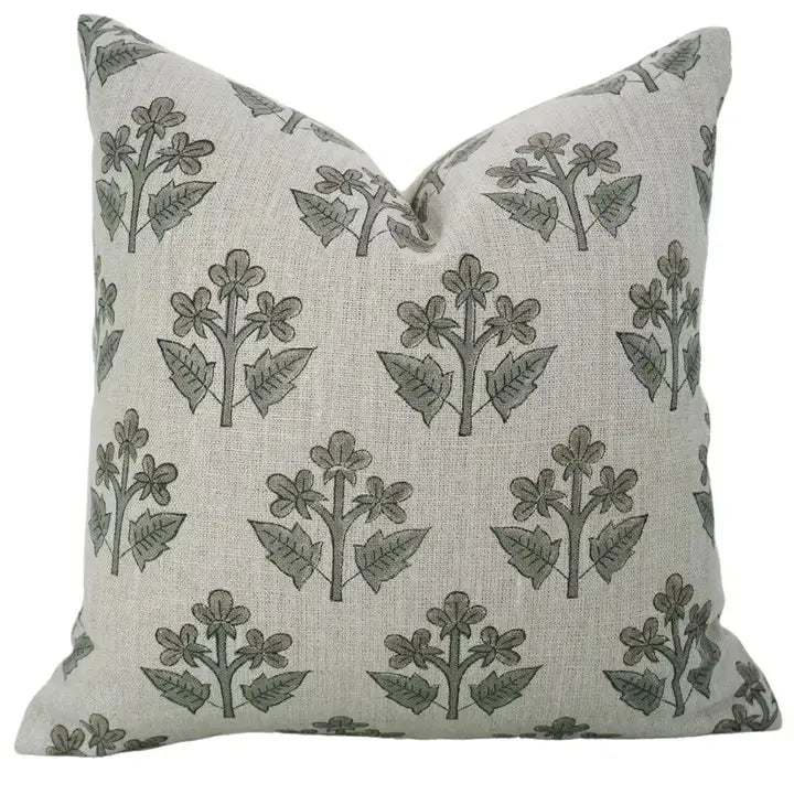 Traditional Block Print Boho Thick Linen Pillow Cover- Chahat