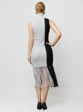 Elleann Color Block Cashmere Midi Dress