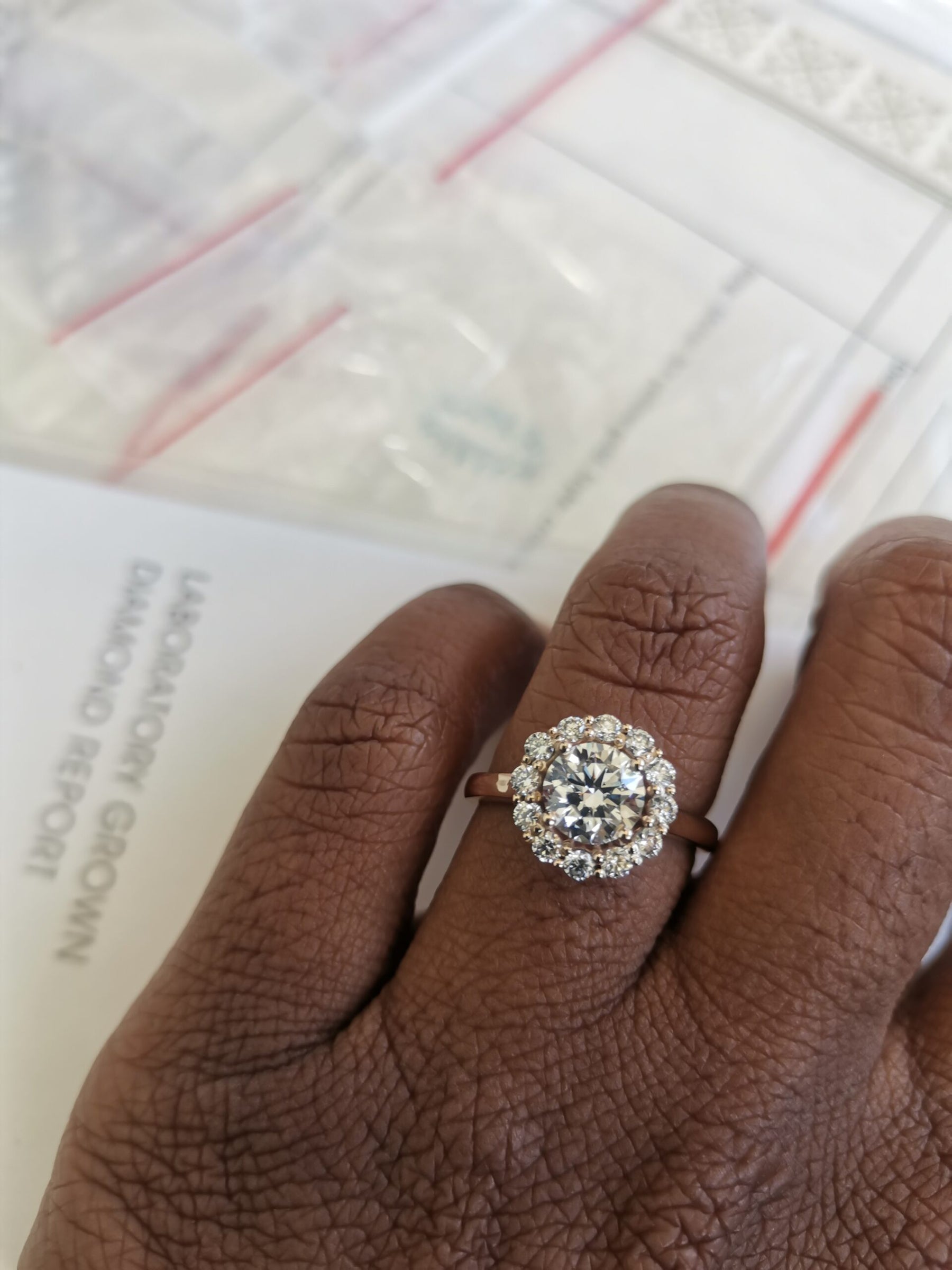 Gold Precious Diamond Cluster Ring