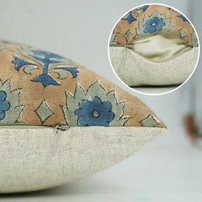 Handcrafted Unique Block Print Viscose Linen Pillow Cover- Kusum