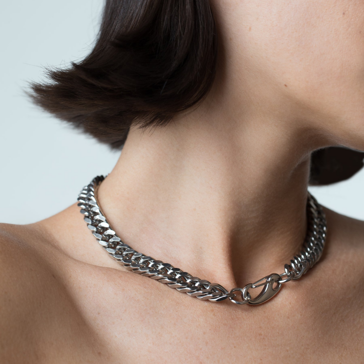 Chunky Silver Chain Necklace Link