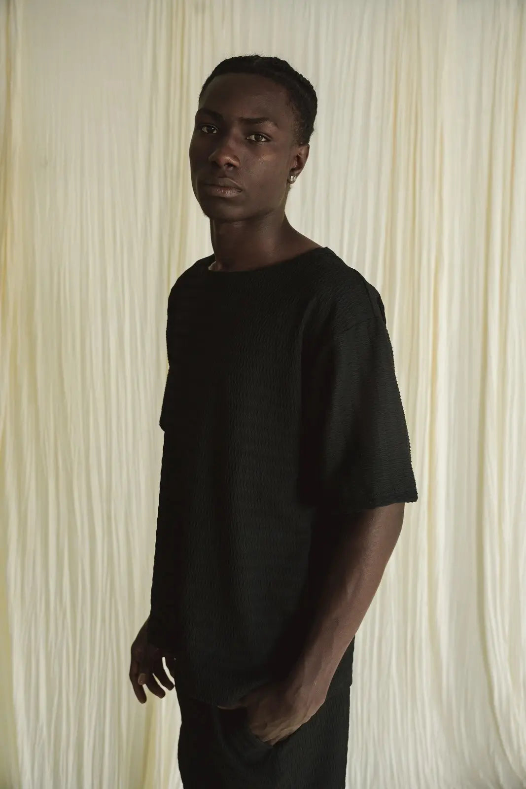 Aware Tee - Textured Crewless Top