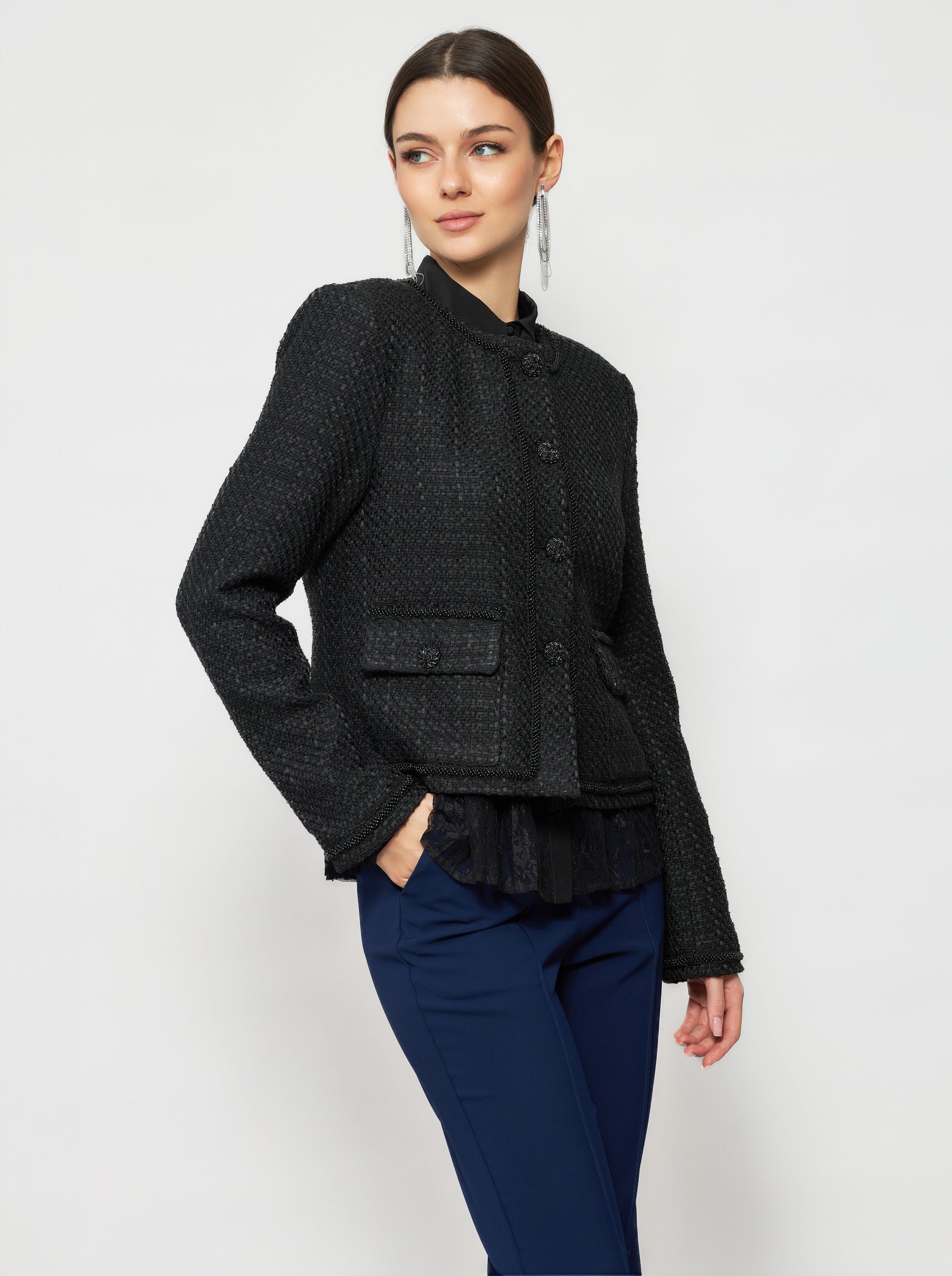 Pogonia Tweed Bouclé Crop Jacket