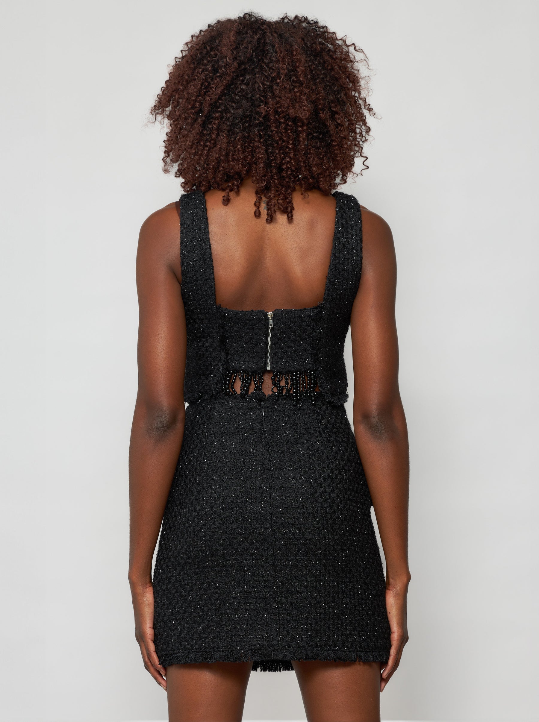 Shimmering Tweed Bouclé Tia Mini Skirt