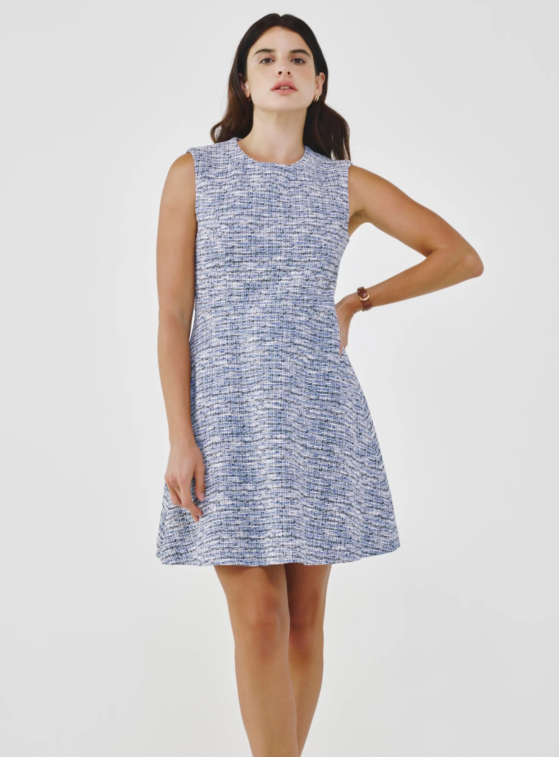 Sleeveless Cotton Tweed Dress