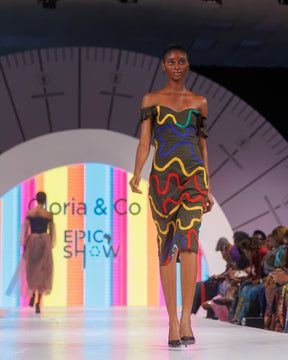 The Aya Contour Midi Dress – African Maze Edition