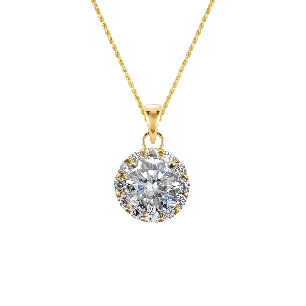 Gold Vermeil Pavé Charm Necklace