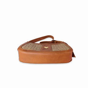 Brown Leather Imperial Handbag – Classic Shoulder Bag with Pocket, Handmade Timeless Purse