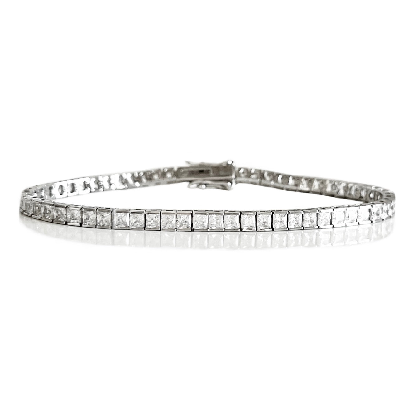 THE PRINCESS CUT CHANNEL SET TENNIS BRACELET