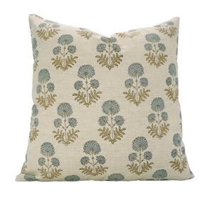 Boho Decor Block Print Linen Blend Pillow Cover - Rishi