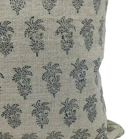 Handcrafted Thick Linen Block Print Cushion Cover -Khajur Butta