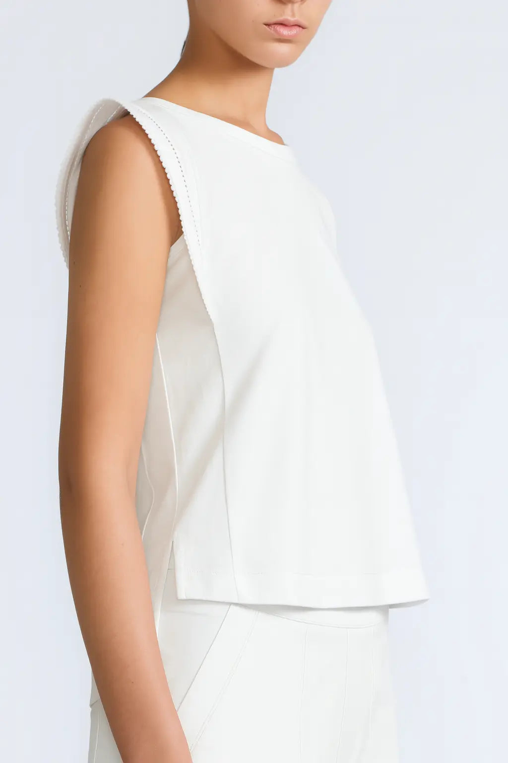Regina Pima Cotton Knit Top | White