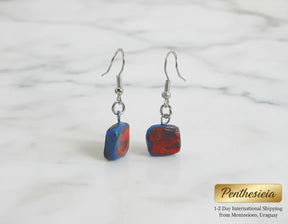 Aurore Hand-painted Square Ceramic Earrings