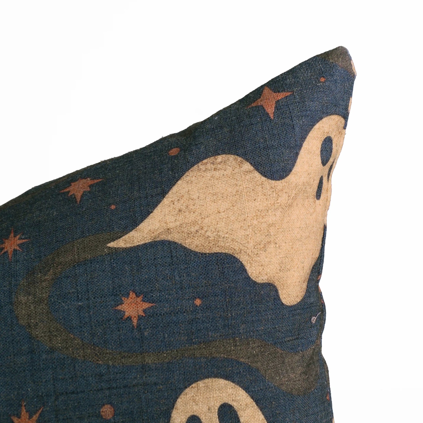 Spooky Season Linen Lumbar Pillow Cover Halloween Ghost