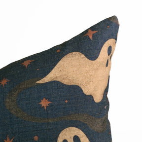 Spooky Season Linen Lumbar Pillow Cover Halloween Ghost