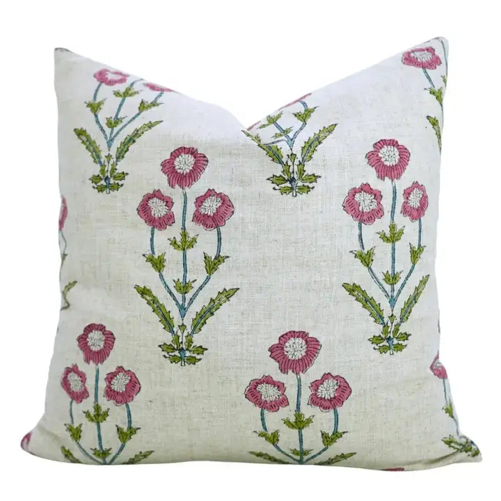 Handcarfted Hand Block Design Viscose Linen Pillow Cover - Amitabh