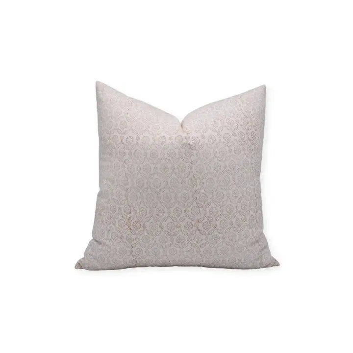 Accent Handmade Block Print33 Thick Cotton White Pillow Cover - Shehnaaz