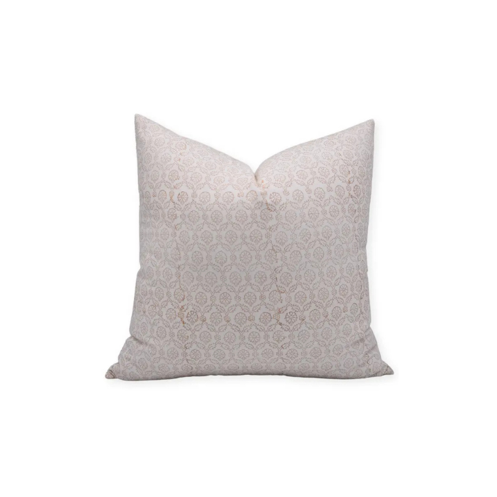 Accent Handmade Block Print33 Thick Cotton White Pillow Cover - Shehnaaz