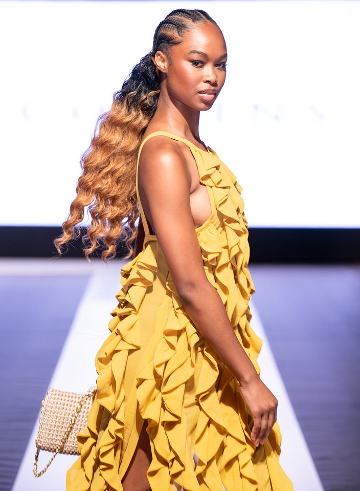 Golden Tide Ruffle Gown - Chuks Collins Sizzle Resort Drop 1