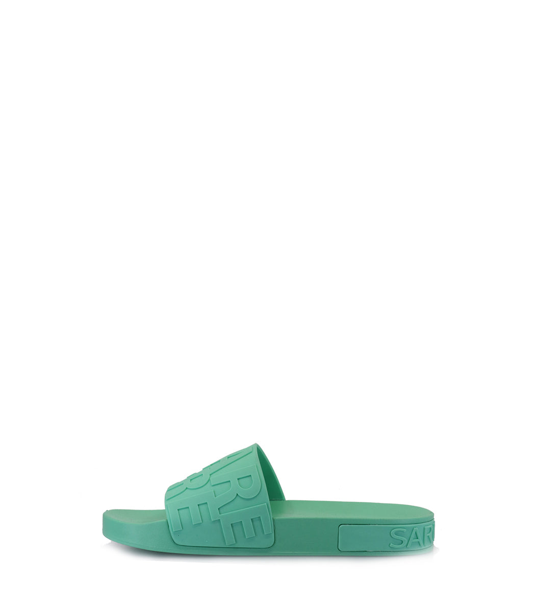 HERE EMBOSSED GREEN SANDALS