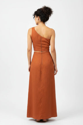 RAICES by PASALUMAC | Zenú-Inspired Asymmetrical Linen Two-Piece Set