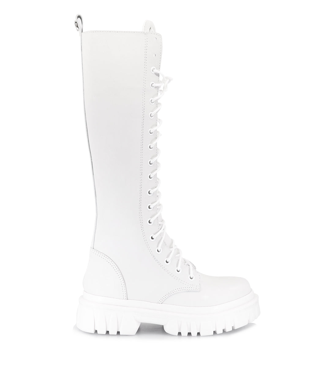 White High-Top Combat Boots Holli