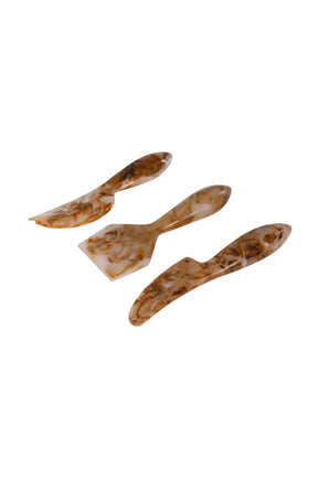Resin Cheese Knife, Brown (set Of 3)  - 6 Inches