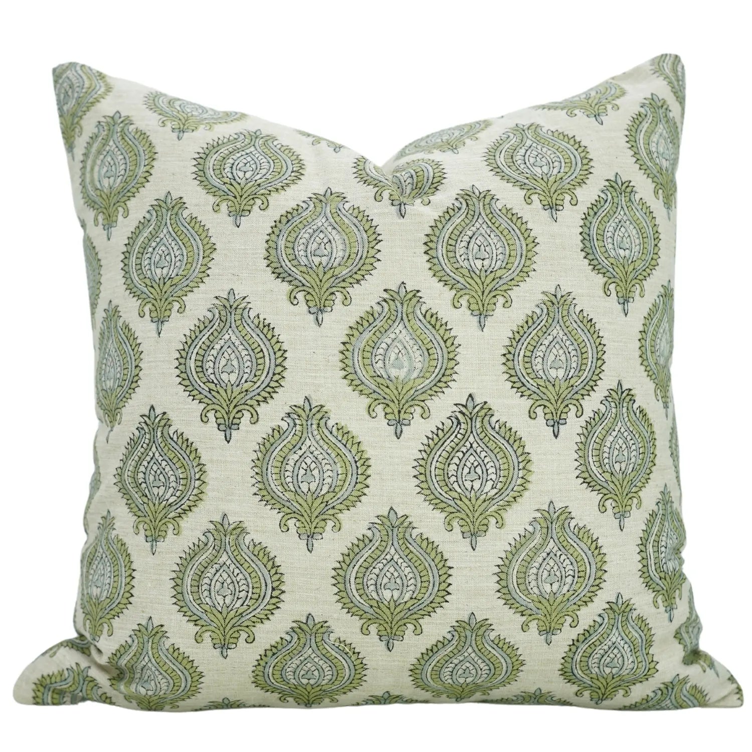 Uday Hand Block Printed Linen Blend Pillow Cover