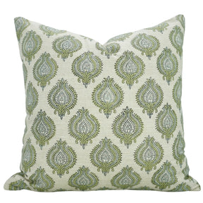 Uday Hand Block Printed Linen Blend Pillow Cover