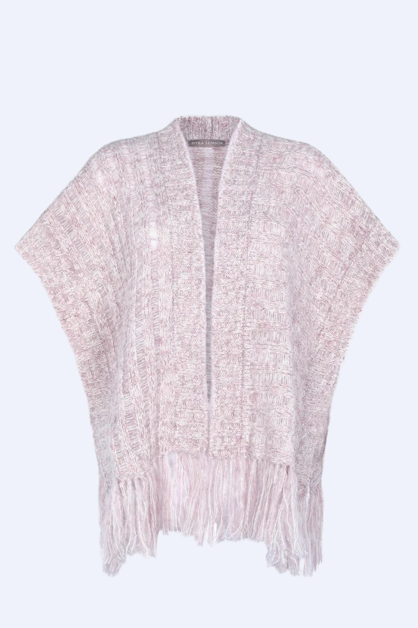 Amaris Alpaca Fringe Poncho | Lilac Melange