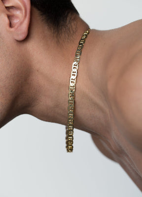 Gold Retro Link Chain Necklace