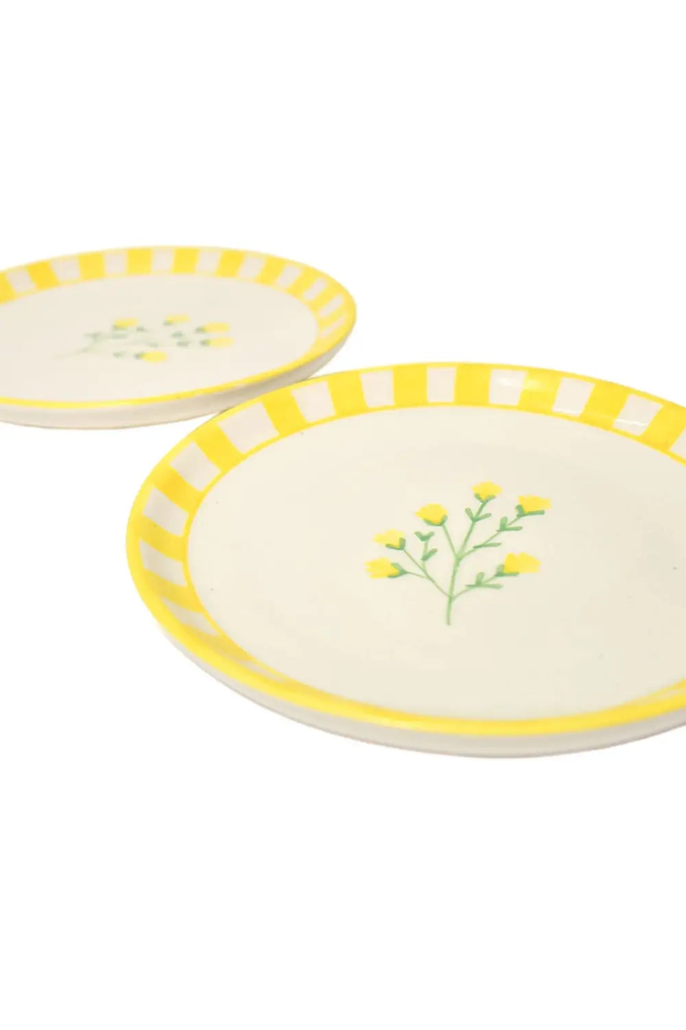 Ceramic Sunshine Spring Dessert Plate Yellow (set Of 2), 7 Inches