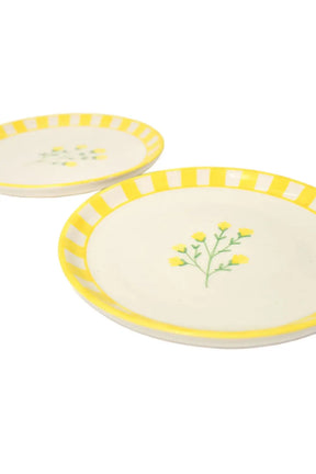 Ceramic Sunshine Spring Dessert Plate Yellow (set Of 2), 7 Inches