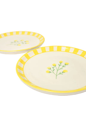 Ceramic Sunshine Spring Dessert Plate Yellow (set Of 2), 7 Inches