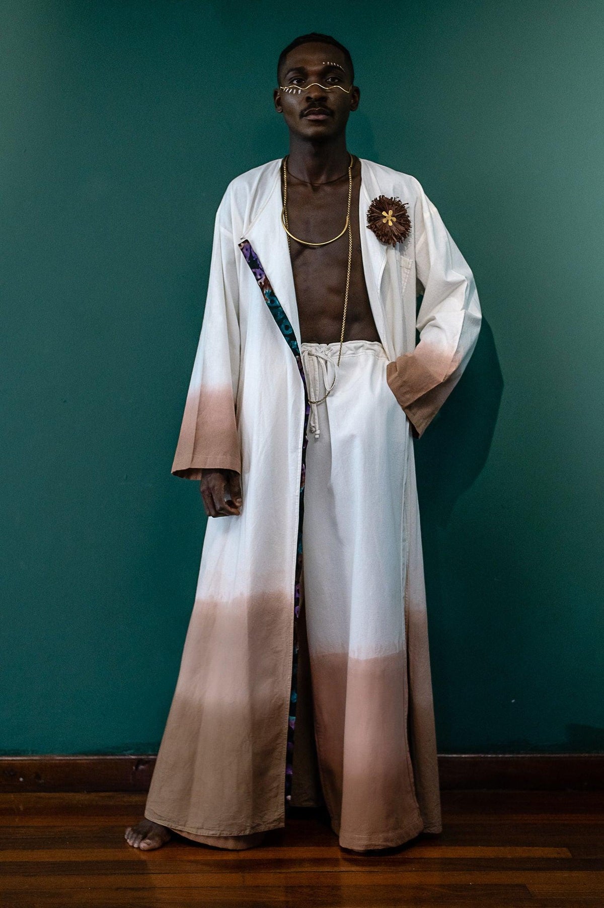 Earth Draped Ombré Kimono Set